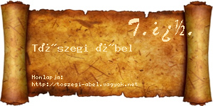 Tószegi Ábel névjegykártya