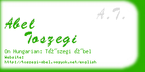 abel toszegi business card